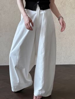 [LANMREM] American Style Vintage Wide Leg Pants For Women High Waist Solid Color Minimalism Casual Trousers 26Z1707