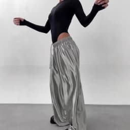 Spring Summer 2026 New Women's Drawstring Casual Floor Pants Wide Leg Pants