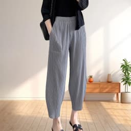 Pleated Women's Radish Pants Miyake 2025 New Summer Casual Large Size Stretch Draped Straight Wide Leg Pants Thin Comfortable