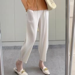 Pleated Women's Radish Pants Miyake 2025 New Summer Casual Large Size Stretch Draped Straight Wide Leg Pants Thin Comfortable