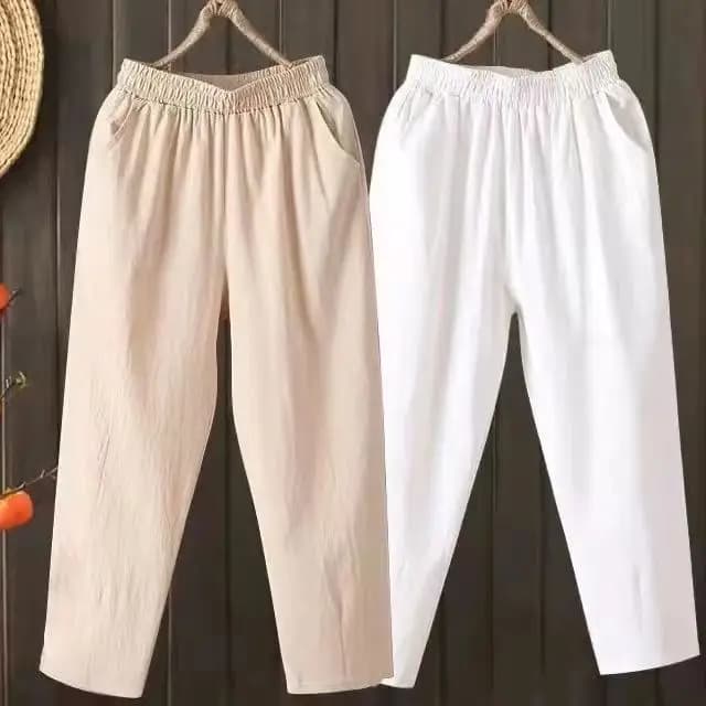 Loose Casual Cotton Harem Pants Thin Nine Points Women's Pants plus Size Summer Clothes Comfortable Elastic Loose Fit