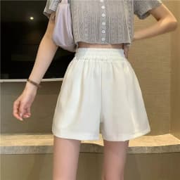 Loose Women's Workwear Shorts Summer High Waist A-Line Wide Leg Casual Pants Outerwear Style Korean Commute Fashion