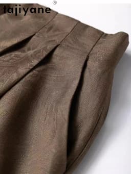 TAJIYANE 100% Real Mulberry Silk Pants Woman High Quality Baggy Pants Jacquard Wide Leg Trousers Summer Clothes Women 2025 여성바지