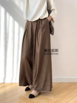 TAJIYANE 100% Real Mulberry Silk Pants Woman High Quality Baggy Pants Jacquard Wide Leg Trousers Summer Clothes Women 2025 여성바지
