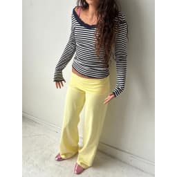 Fold Over Wide Leg Yoga Pants for Women Y2K Low Rise Wide Leg Color Block Foldover Lounge Pants Teen Girls Cute Sweatpants ﻿