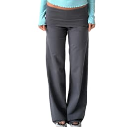 Fold Over Wide Leg Yoga Pants for Women Y2K Low Rise Wide Leg Color Block Foldover Lounge Pants Teen Girls Cute Sweatpants ﻿