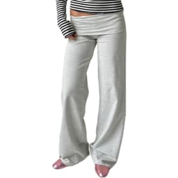 Fold Over Wide Leg Yoga Pants for Women Y2K Low Rise Wide Leg Color Block Foldover Lounge Pants Teen Girls Cute Sweatpants ﻿