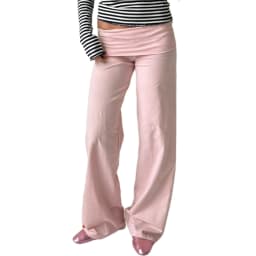Fold Over Wide Leg Yoga Pants for Women Y2K Low Rise Wide Leg Color Block Foldover Lounge Pants Teen Girls Cute Sweatpants ﻿