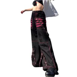 E-girl Gothic Wide Leg Cargo Pants Women Low Waist Jeans Long Trousers Y2K Grunge Vintage Hip Hop Punk Harajuku Streetwear