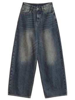 CHIC VEN Korean Women Plus Jeans New Casual Retro Wide Legs Denim Pants Slim Female Trousers Spring Autumn 2025
