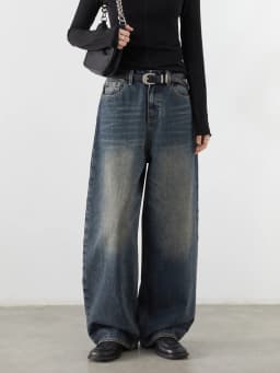 CHIC VEN Korean Women Plus Jeans New Casual Retro Wide Legs Denim Pants Slim Female Trousers Spring Autumn 2025