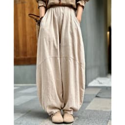 Artistic Cotton Linen Casual Pants Women's Loose Long Trousers Zen Tai Chi Lantern Pants Autumn New Sle Commute Sle