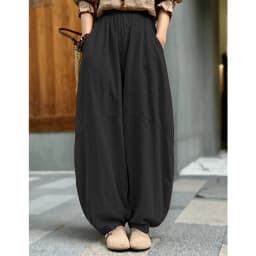 Artistic Cotton Linen Casual Pants Women's Loose Long Trousers Zen Tai Chi Lantern Pants Autumn New Sle Commute Sle