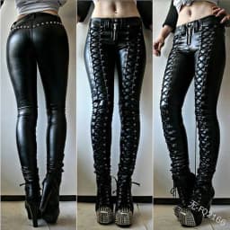 Women's New Fashion Tight Skinny Pants PU Faux Leather High Waist Smooth Touch Elastic Fit Wrinkle Resistant Casual Long Pants