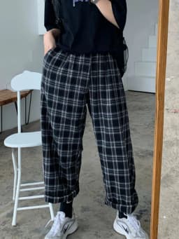 JMPRS Black Women Plaid Pants Casual Oversize Loose Wide Leg Trouser Retro Teens Harajuku Hip-hop All-match Streetwear S - 3XL