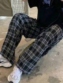 JMPRS Black Women Plaid Pants Casual Oversize Loose Wide Leg Trouser Retro Teens Harajuku Hip-hop All-match Streetwear S - 3XL
