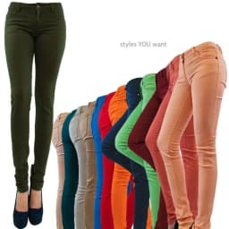 JLZXSY NEW Popular Basic Cotton Slim Pants Colorful Denim Jeans Skinny Pencil Pants