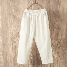 Lucyever Casual Cotton Linen Pants Women 2022 Spring Summer Elastic Waist Ankle Pants Woman Solid Color Harem Trousers Hot Sale