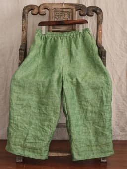 Artistic High-End Hemp Wide Leg Pants Women's Thin Casual Harlan Loose Cotton Linen Nine Point Pants Comfortable Straight Cut