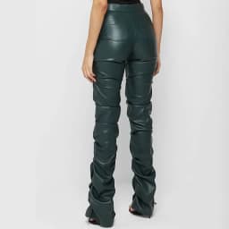 Women's Pants Wholesale Items High Waist Pu Leather Black Wide Leg Pants for Women Casual Fashion Loose Streetwear Trouser Femme