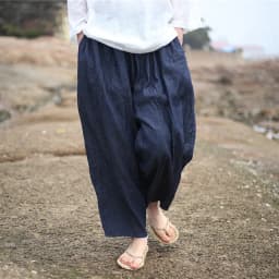Johnature 2025 New Women Dark Blue Jeans Mid Elastic Waist Pants Summer Solid Color Loose Vintage Ankle-Length Pants