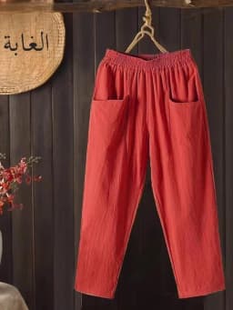 High Waist Cotton Linen Women's Summer Thin Breathable Color Loose Straight Casual Nine Point Pants Trendy Harajuku Style