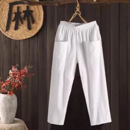 High Waist Cotton Linen Women's Summer Thin Breathable Color Loose Straight Casual Nine Point Pants Trendy Harajuku Style