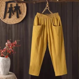 High Waist Cotton Linen Women's Summer Thin Breathable Color Loose Straight Casual Nine Point Pants Trendy Harajuku Style