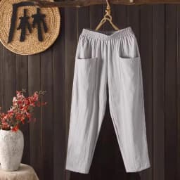 High Waist Cotton Linen Women's Summer Thin Breathable Color Loose Straight Casual Nine Point Pants Trendy Harajuku Style