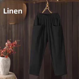 High Waist Cotton Linen Women's Summer Thin Breathable Color Loose Straight Casual Nine Point Pants Trendy Harajuku Style
