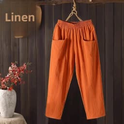 High Waist Cotton Linen Women's Summer Thin Breathable Color Loose Straight Casual Nine Point Pants Trendy Harajuku Style