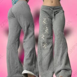 Y2K Pants Flower Streetwear High street Fashion Women Wide leg pants Classic Minimalist Unique Vintage Casual Hip Hop Clothes