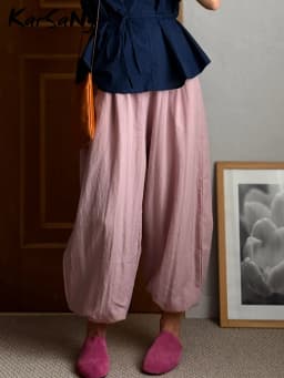 KarSaNy Women Summer Pants Purple Loose High Waist Casual Solid Navy Blue Lyocell Pants Wide Leg Trousers For Women Summer Baggy