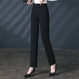 Black Women's High Waist Stretch Suit Pants, Fashion Slim Trousers, Purple Green Brown Pantalones, Asian Size M-6XL