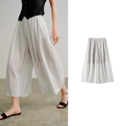 TOYOUTH Women's High Waist Wide Leg Skort 2026 Autumn New Accordion Pleated Slimming Flattering Office Commute Workwear Chic