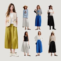 TOYOUTH Women's High Waist Wide Leg Skort 2026 Autumn New Accordion Pleated Slimming Flattering Office Commute Workwear Chic