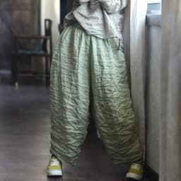 Johnature Women Ramie Solid Color Wide Leg Pants Elastic Waist Spring Trouser 2025 New Original Casual Women Long Pants