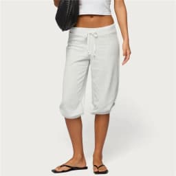 Women Y2K Low Waist Capri Sweatpants Drawstring Elastic Waist 3/4 Length Cropped Pants Loose Fit Casual Streetwear Loungewear