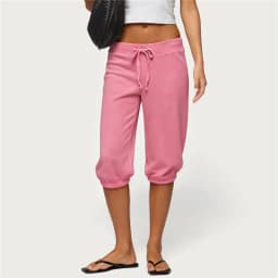 Women Y2K Low Waist Capri Sweatpants Drawstring Elastic Waist 3/4 Length Cropped Pants Loose Fit Casual Streetwear Loungewear