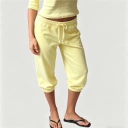 Women Y2K Low Waist Capri Sweatpants Drawstring Elastic Waist 3/4 Length Cropped Pants Loose Fit Casual Streetwear Loungewear