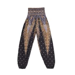 Women Casual Thai Harem Pants Baggy Boho Loose Printed Summer Beach Workout Pants Female Wide Leg High Waist Lantern Trousers