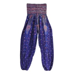 Women Casual Thai Harem Pants Baggy Boho Loose Printed Summer Beach Workout Pants Female Wide Leg High Waist Lantern Trousers