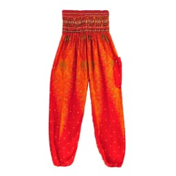 Women Casual Thai Harem Pants Baggy Boho Loose Printed Summer Beach Workout Pants Female Wide Leg High Waist Lantern Trousers