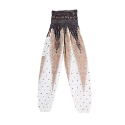 Women Casual Thai Harem Pants Baggy Boho Loose Printed Summer Beach Workout Pants Female Wide Leg High Waist Lantern Trousers