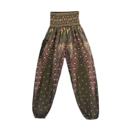 Women Casual Thai Harem Pants Baggy Boho Loose Printed Summer Beach Workout Pants Female Wide Leg High Waist Lantern Trousers