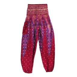 Women Casual Thai Harem Pants Baggy Boho Loose Printed Summer Beach Workout Pants Female Wide Leg High Waist Lantern Trousers