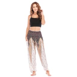 Women Casual Thai Harem Pants Baggy Boho Loose Printed Summer Beach Workout Pants Female Wide Leg High Waist Lantern Trousers