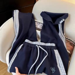 Fashion Plaid Women Pants Korean Lace Patchwork Bow Print High Waist Casual Trouser Loose All Match Chic Straight Sweatpants