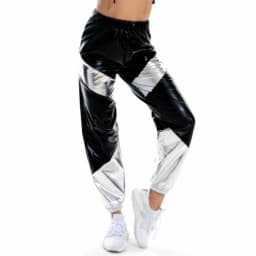 Shiny Glittery Street Hip-hop Party Sparkly Long Pants Loose Casual Sports Trousers Green Gold Silver Black Optional for Women