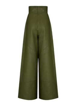 CM.YAYA Women Fashion Faux Leather High Waist Wide Leg Loose Pants Sashes Zipper 2025 Spring Party Casual Street PU Trousers